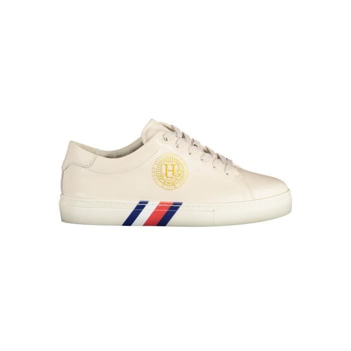 Tommy Hilfiger TOMMY HILFIGER Baskets Sneakers Femme Beige Textile SF12934