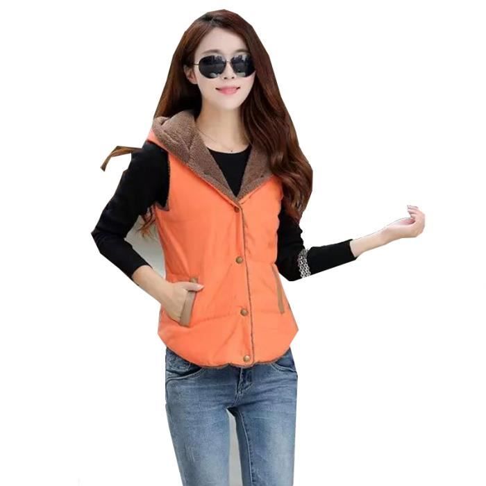 Femmes hiver chaud polaire gilet pais mince  capuche gilet femme ...