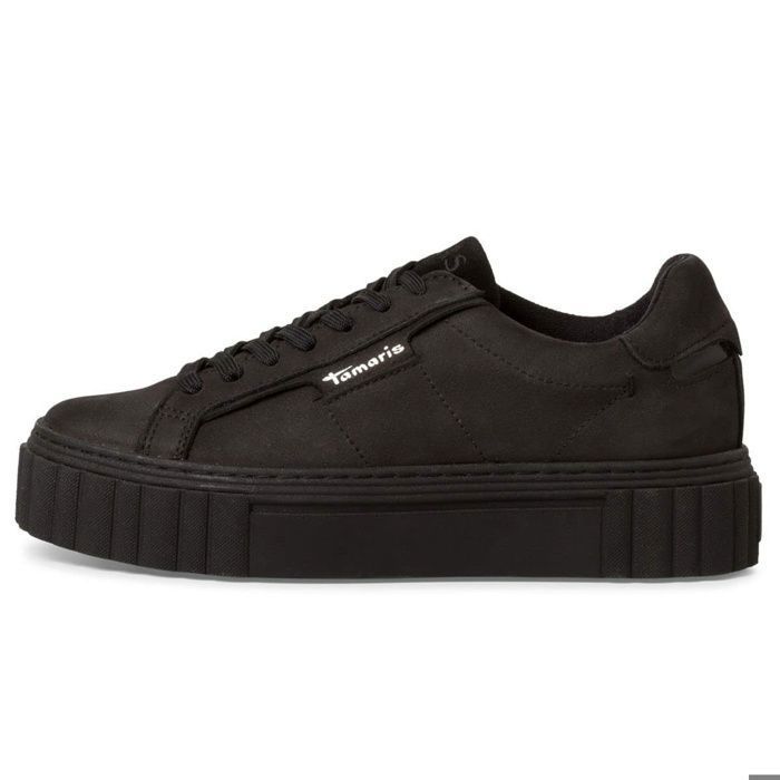 tamaris Baskets à plateforme - TAMARIS - 1-23738-41/007 - Nubuck - Noir - Semelle compensée 40 mm