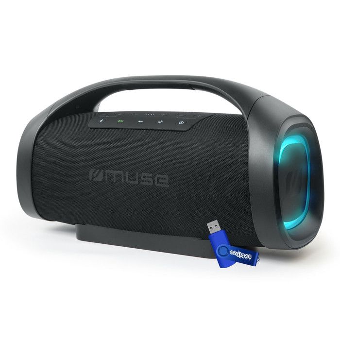 MUSE Enceinte Bluetooth Hifi  M-980 BT USB sur batterie - 300W  LED - IPX6 Resistance aux projections+ cl&eacute; USB 32gigas