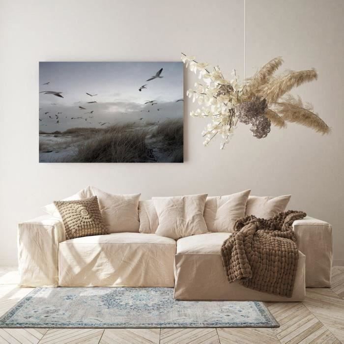 nazar tapis ema vintage colore 160 x 230 cm beige bleu et creme cdiscount maison