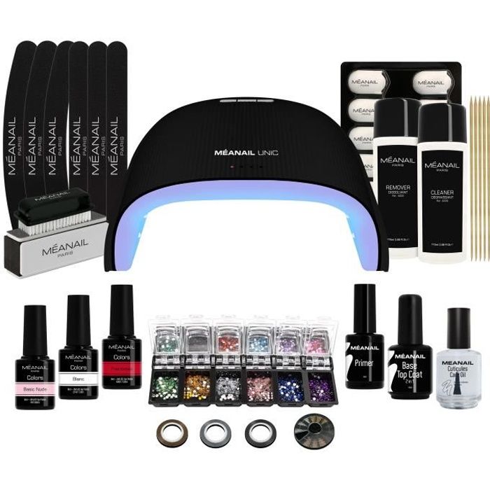 Kit vernis semipermanent manucure 3 vernis à ongles, base et top