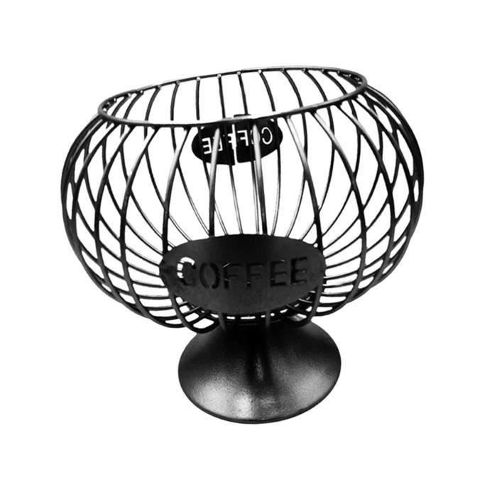 Panier à dosettes de café, organiseur de bureau en fer, 24 x 18 x 15 cm, grande capacité pour comptoir de cuisine, bureau à domicile, bar à café ou salle de pause