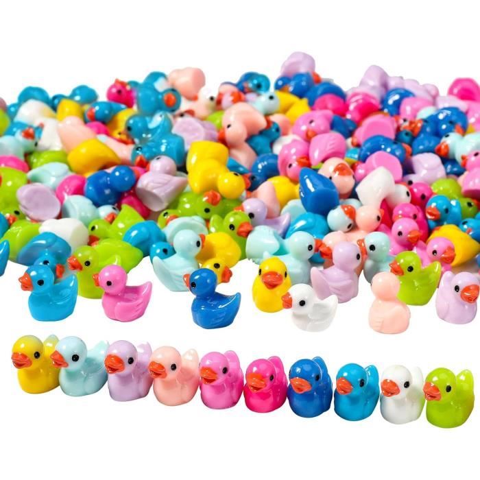120 Canards Miniatures Noël - Résine Luminescente, 15 Couleurs, 1,7 Cm, Pour Déco, Aquarium, Maison De Poupée
