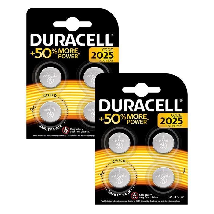 Pile bouton lithium Duracell 2025 3 V, lot de 2 (DL2025/CR2025) sur