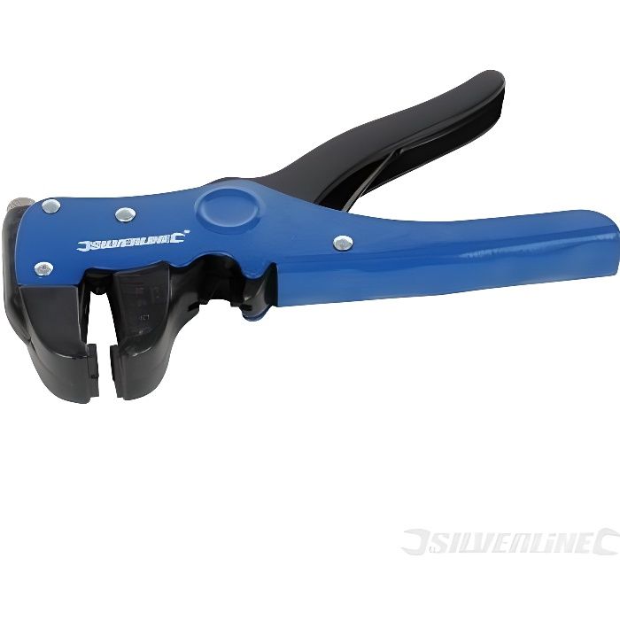 Silverline Pince à Dà nuder Ajustable 2-en-1 170 mm - Outil Pratique pour Ãlectriciens - Prà cision et EfficacitÃ