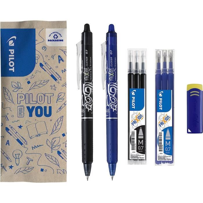 PILOT Stylo roller, 2 x Pilot FriXion Clicker + 3 x recharge