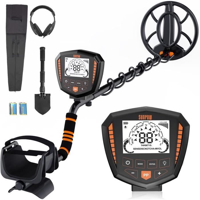 Détecteur De Métaux Professionnel Bobine Étanche IP68 - 4 Modes, 9 Types De Métaux, Profondeur 10 Pouces