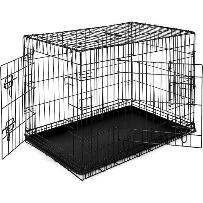 Comparer les prix de lionto Cage de Transport pour Chien Pliable, (XL) 92x58x64 cm Noir13