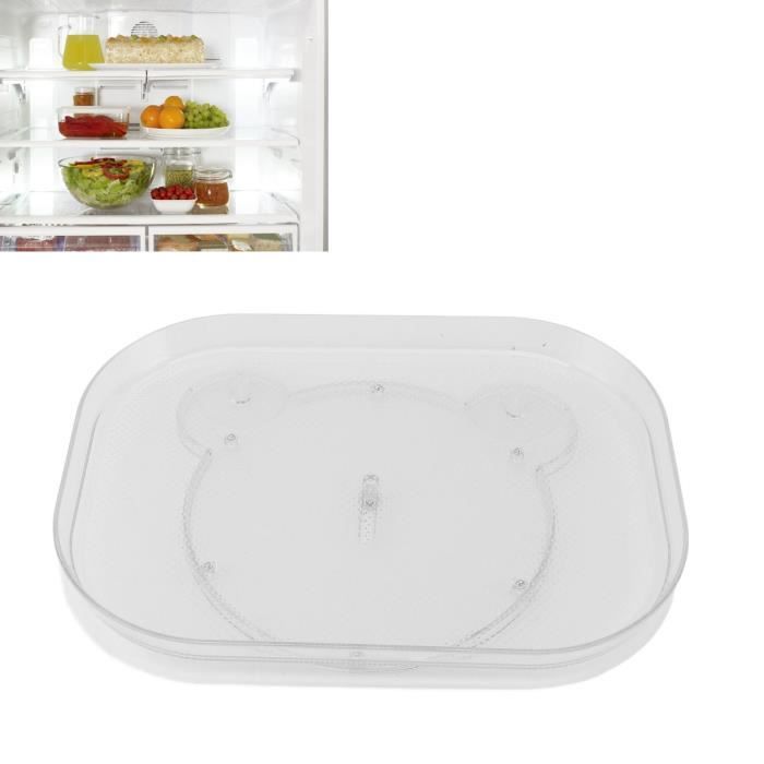 Organisateur Plateau Tournant TKGEOUE – Rectangulaire Transparent Antidérapant Pour Réfrigérateur