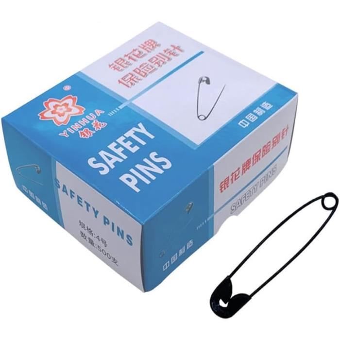 Yline 3135 Lot De 500 Épingles à Nourrice Noires - 38 Mm - Épingles De Sécurité