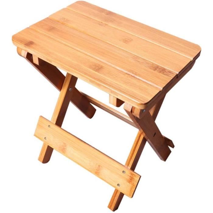 Tabouret bas en manguier Pid SKLUM Blanc