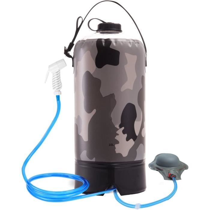 20L solaire chauffé Camping sac de douche avec tuyau amovible et
