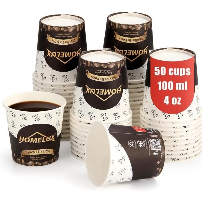 Lot De 50 Gobelets À Café Jetables En Papier 100 Ml[y2200] - Cdiscount ...