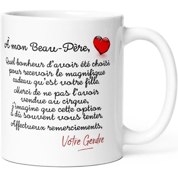 Mug BeauPère Beau Papa Tasse Message Drôle Humour Gendre BeauFils Idée Cadeau Original Pour