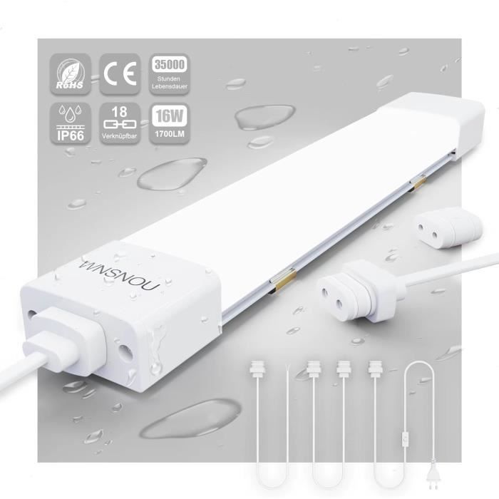 Néon Led 43Cm, 16W 1800Lm Tube Led Blanc Froid 5000K, Bande Led, Lampe ...