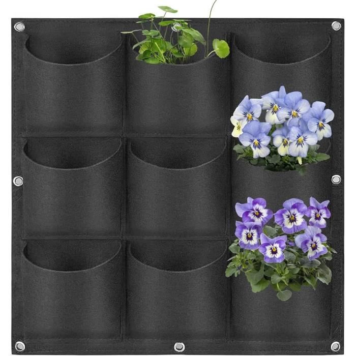 Sacs De Jardinière Suspendus, 64 Poches Suspendues Verticalement Murales Jardinieres Plantation Sacs De Culture Jardinage Vert Vertical Recipient De Fleurs Pochette De Plantes St