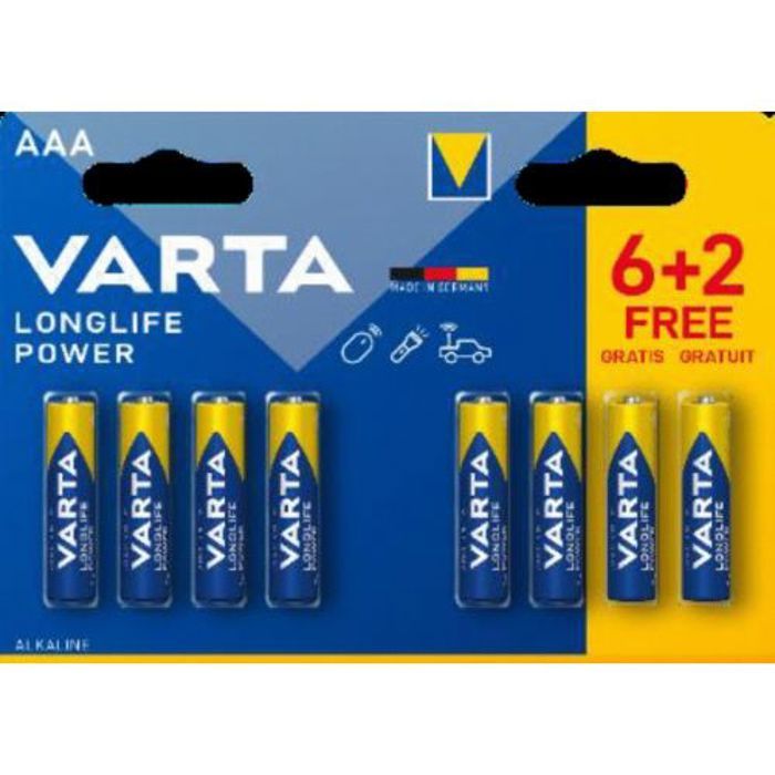 Pack de piles Longlife AAA/L3 (6+2 gratuites) - VARTA - 4903121428 Pack de piles Longlife AAA/L3 (6+2 gratuites) - VARTA - 4903121428