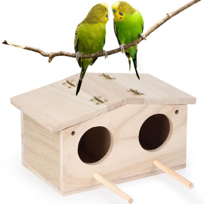 Le nid d'oiseau Perruche Ne st Box Bird House Boîte d'élevage en bois pour  inséparables Perroquets Accouplement Kaki - Cdiscount Animalerie