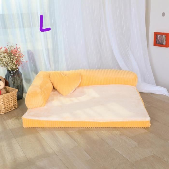 Meilleurs prix pour Coussin pour Chien Chat Jaune - Déhoussable - Taille L (90x70x20CM)