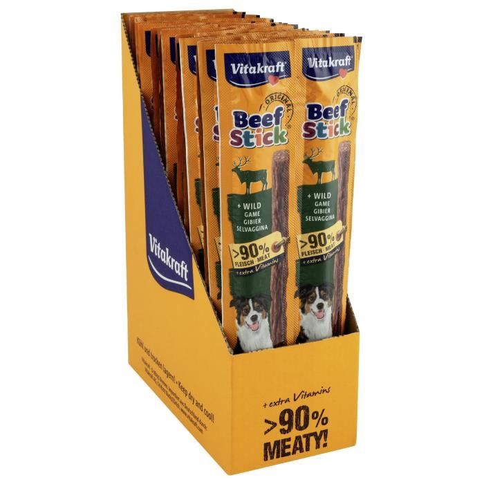 Comparer les prix de VITAKRAFT Beef Stick au Gibier Friandise pour chien - Lot de 50 sachets - Stick de 12g