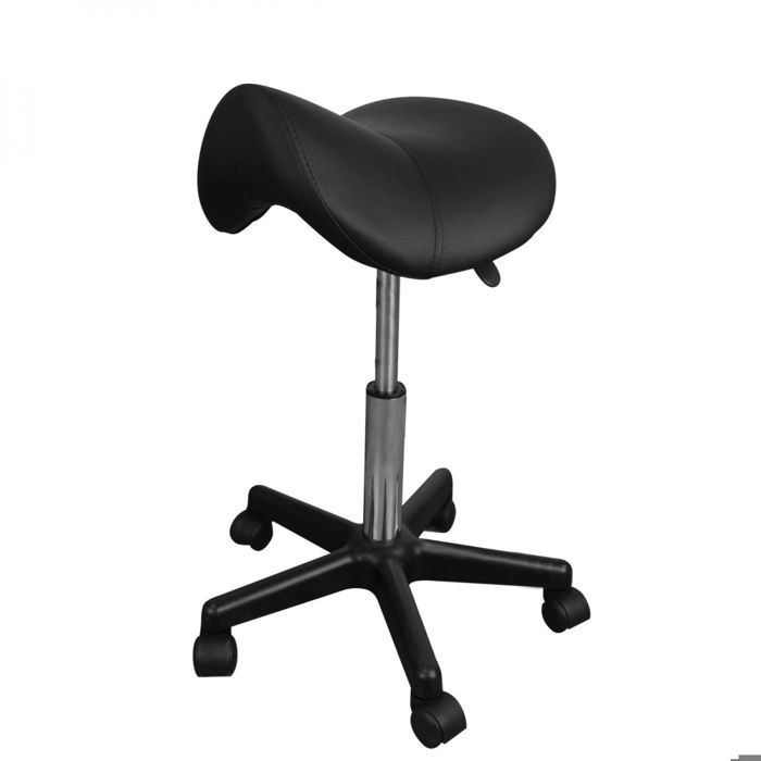 Tabouret ergonomique selle de cheval à roulettes réglable en hauteur et pivotable à 360°