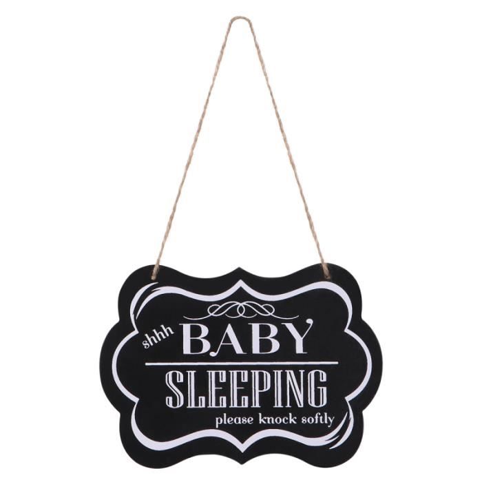 Winomo Chut Bebe Dormant S Il Vous Plait Frapper Doucement Signe Decoratif En Bois Suspendu Plaque De Porte Lettre Decorative Cdiscount Maison