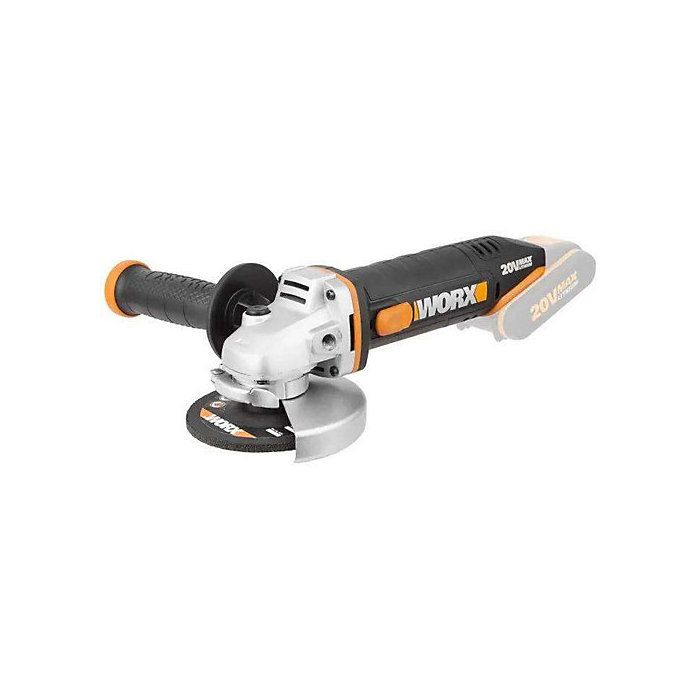 Worx wx800.9 20 V Batterie Meuleuse d'angle blocage de broche poignée supplémentaire vitesse 8 600 trmin diamètre du disque - vue 1