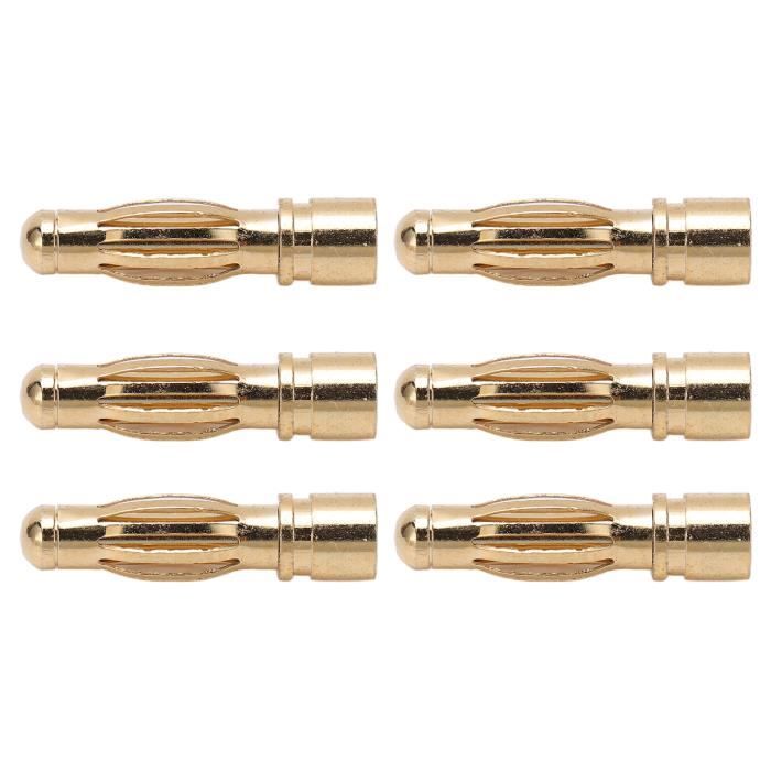 OliRC 6 Paires Connecteurs Banane 5.5mm – Or – Mâle/Femelle – Pour RC Batterie Moteur ESC – Faible Résistance – Bricolage