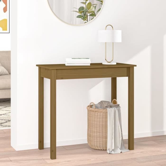 tip - tables d'appoint - table console marron miel 80x40x75 cm bois massif de pin - haute qualite - dx6541