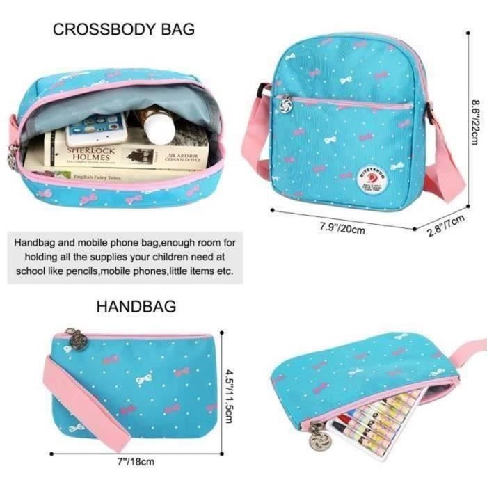 CARTABLE 3 en 1 cartable fille sac d'école en nylon épaule sac pour à ...