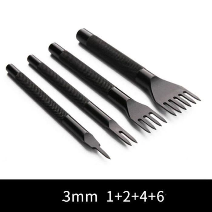 Lot De 7 Poinçons Demi-Ronds Pour Cuir - Acier, 10 à 40 Mm