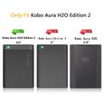 Kobo Aura H2O Edition 2 Etui - Folio Étui Housse Coque Ultra Mince et Léger à Rabat Fonction Réveil - Sommeil Automatique pour Ko-1