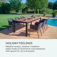 Blumfeldt Menorca Expand Table de jardin extensible pour 8 personnes 163 x 95 cm - Design aluminium , polywood & teck-1