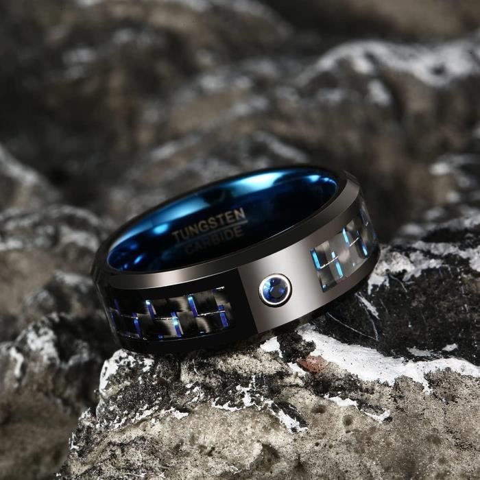 Bague tungstene bleu deals
