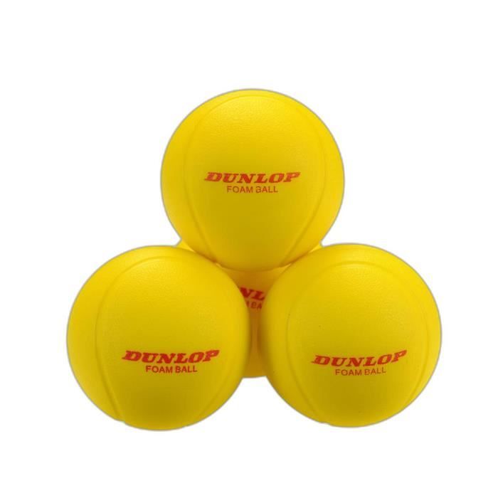 Dunlop Lot De 12 Balles De Tennis Indoor Foam – Mousse Souple Jaune Pour Enfants Débutants – Entraînement Intérieur