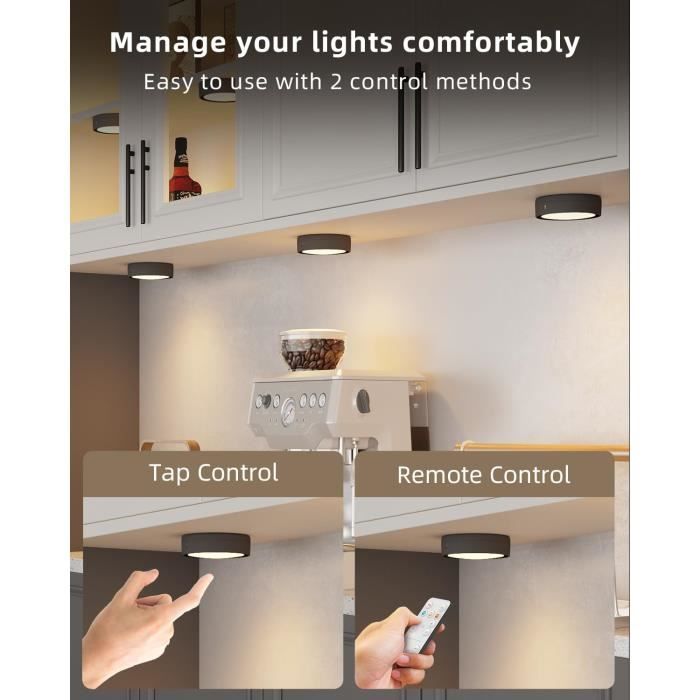 Zawaer Spot LED Rechargeable USB 4 pcs, Veilleuse Cuisine Sans Fil Escalier  Placard,3 Couleurs Dimmable,5 Niveaux de Luminosité, avec  Télécommandes,Magnétique,Minuterie (avec Autocollant en Métal) : :  Luminaires et Éclairage