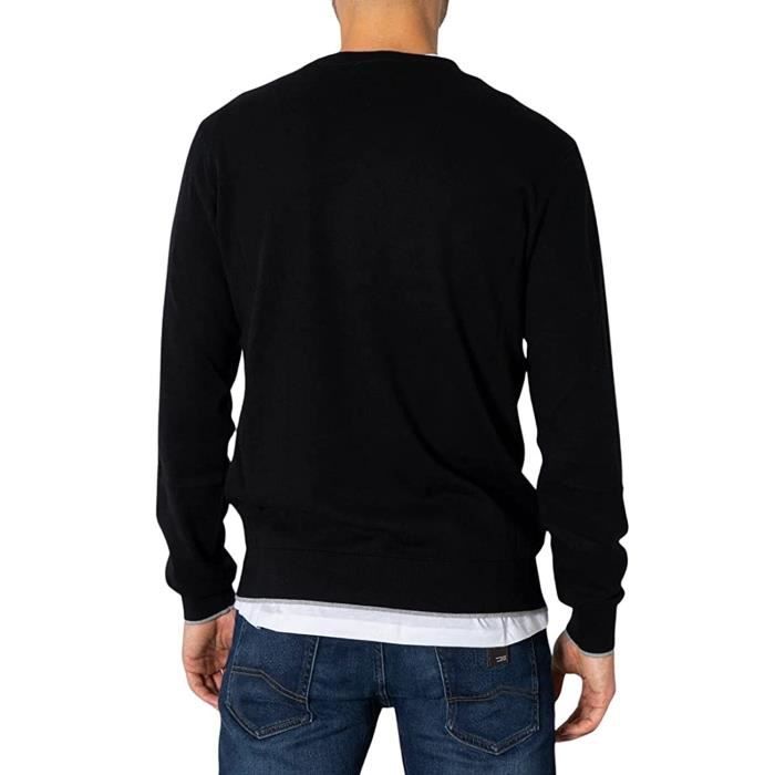 Pull Homme Armani Exchange En Laine Noire - Col Rond, Fermeture éclair Latérale, Taille S