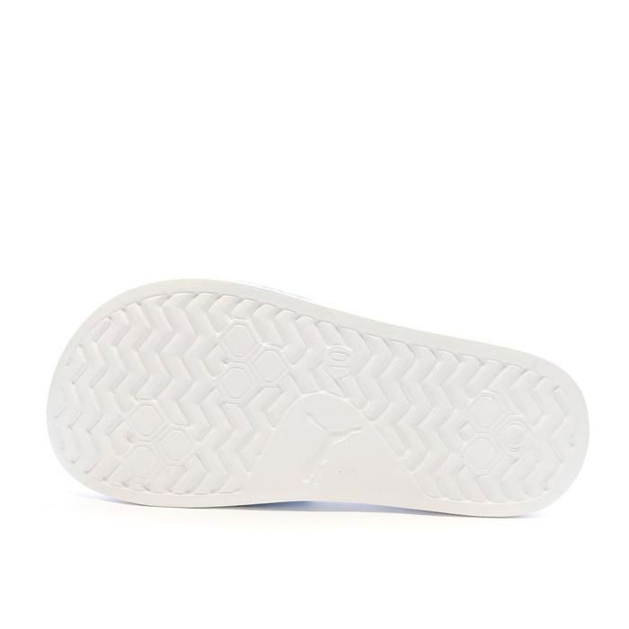 Claquettes enfant OM Leadcat 2.0 blanc bleu azur or Blanc bleu