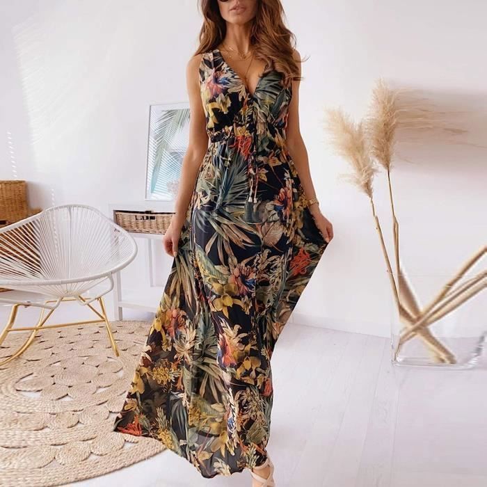 Robe longue top ete dos nu