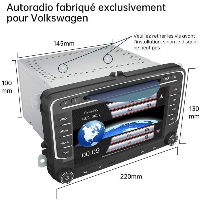 AWESAFE Autoradio 2 Din pour Peugeot 3008/5008(2009-2016) avec 7 Pouces  Écran Tactile,Lecteur DVD/CD avec GPS Bluetooth FM SD RDS - Cdiscount Auto