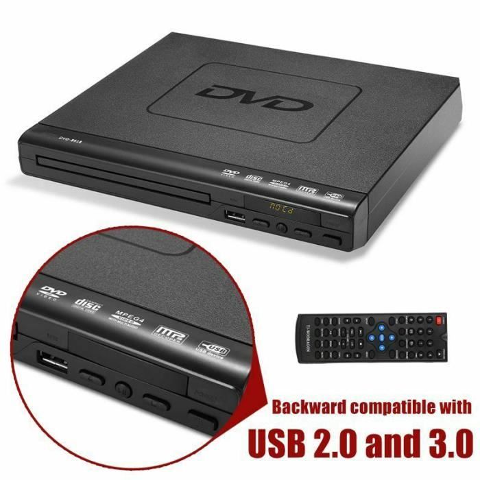 Lecteur DVD pour TV, Lecteur 225cd, Lecteur Disque pour Cd Vidéo Et Média -  Compatible USB