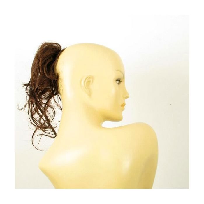 Perruque Synthétique Châtain Cuivré Foncé - Raie Libre, Longueur Moyenne, Pour Un Look Naturel Et Mode
