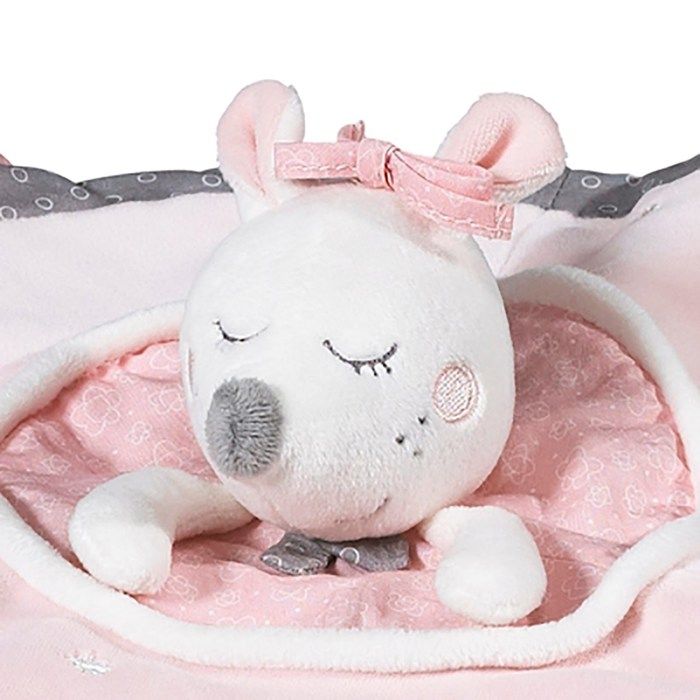 DOUDOU SIPLEC MOTS D'enfants Leclerc Souris Marron Rose Etoile Écharpe