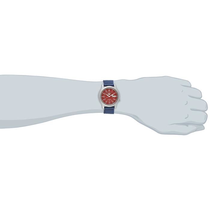 Seiko Seiko Snkm95 en acier inoxydable Montre Automatique Avec Bleu Canvas Band Cdiscount Bijouterie