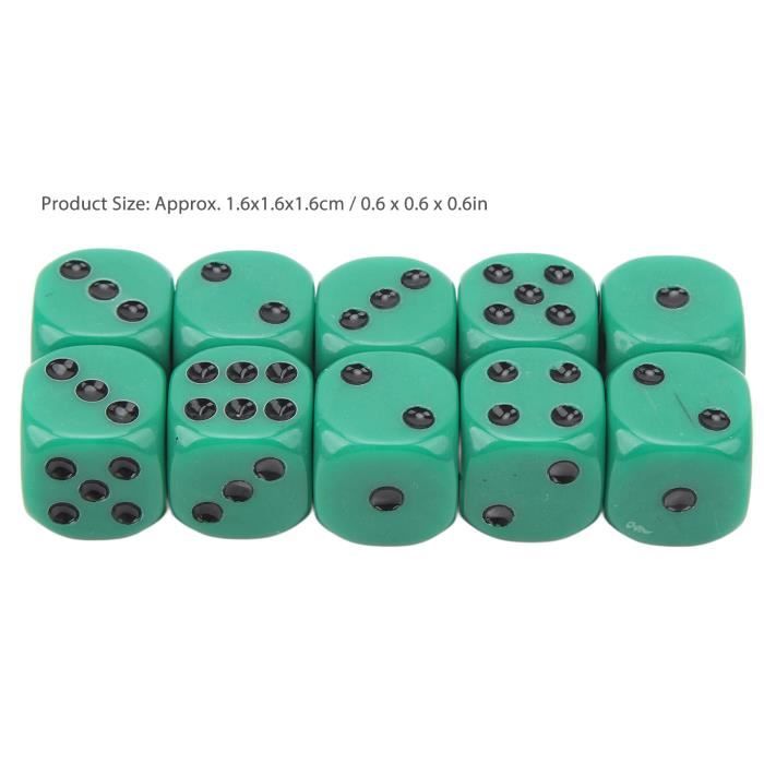 Lot de 20 Dés à jouer - VGEBY - Taille 16mm - Coins arrondis - Vert Lot de 20 Dés à jouer - VGEBY - Taille 16mm - Coins arrondis - Vert