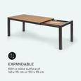 Blumfeldt Menorca Expand Table de jardin extensible pour 8 personnes 163 x 95 cm - Design aluminium , polywood & teck-2