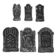 6pcs Tombstones de pierres tombales durables accessoires marque-place - porte-nom service de table-2