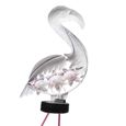 Flamant rose solaire 3 LED blanches-2