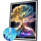Diamond Painting Arbre De Vie, 5D Diamond Painting, Broderie Diamant, Diamond Painting Personnalisé, Puzzle Diamond Painting Pour Adultes, Décoration Intérieur Diamant Painting (bleu 30 X 40 Cm